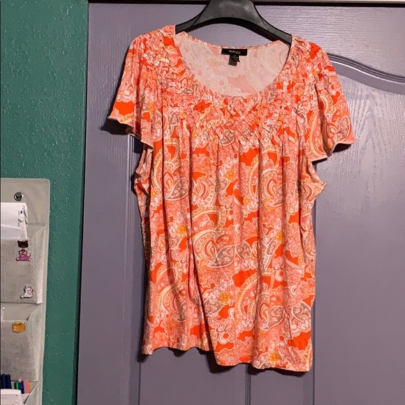 Orange Patterned Top - Picture 2 of 7
